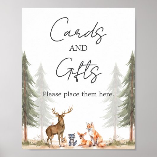 冒険を始める赤ちゃんシャワーカードとギフトサイン ポスター (正面)