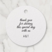 冒険を始める黄金の足赤ちゃんシャワー フェイバータグ (裏面)