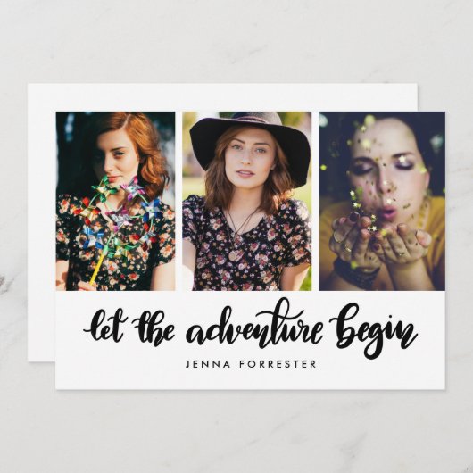 冒険を始める |大学院写真 招待状 (正面/裏面)