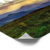 冒険を始める//山の日没 ポスター (角)