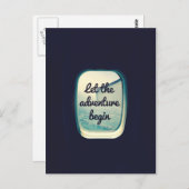 冒険を始める – 旅行引用文 ポストカード (正面/裏面)