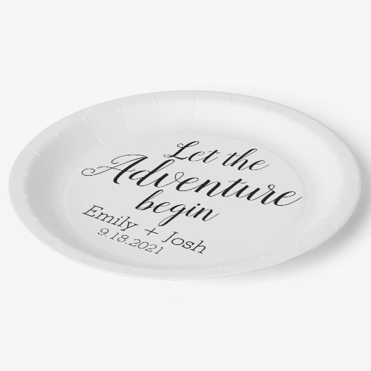 冒険を始めカスタムよパーソナライズされたう ペーパープレート (アングル)