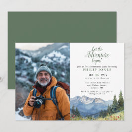 冒険を山の写真の引退に始める 招待状