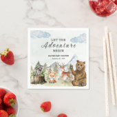 冒険を山の男の子の赤ちゃんのシャワーを始める スタンダードカクテルナプキン (インサイチュ)