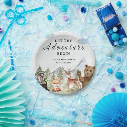 冒険を山の男の子の赤ちゃんのシャワーを始める ペーパープレート (パーティー)