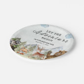 冒険を山の男の子の赤ちゃんのシャワーを始める ペーパープレート (アングル)