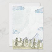 冒険を山の男の子の赤ちゃんのシャワーを始める 招待状 (裏面)