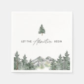 冒険を山の男の子の赤ちゃんシャワーを始める スタンダードカクテルナプキン (正面)