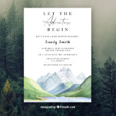 冒険を山の男の子の赤ちゃんシャワーを始める 招待状