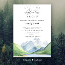 冒険を山の男の子の赤ちゃんシャワーを始める