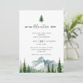 冒険を山の男の子の赤ちゃんシャワーを始める 招待状 (スタンド正面)