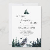 冒険を山の男の子の赤ちゃんシャワーを始める 招待状 (正面)