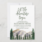 冒険を山の赤ちゃんシャワーを始める 招待状 (正面)