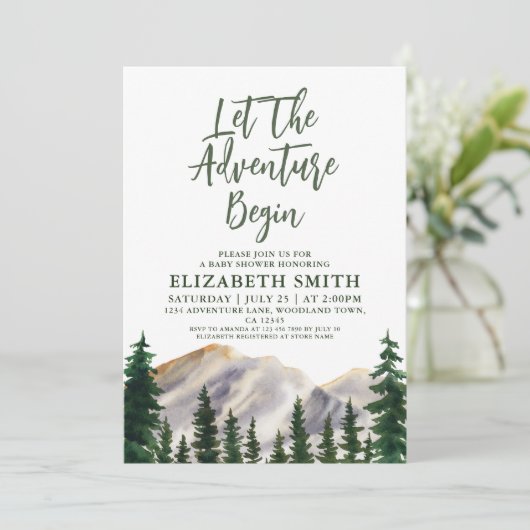 冒険を山の赤ちゃんシャワーを始める 招待状 (スタンド正面)