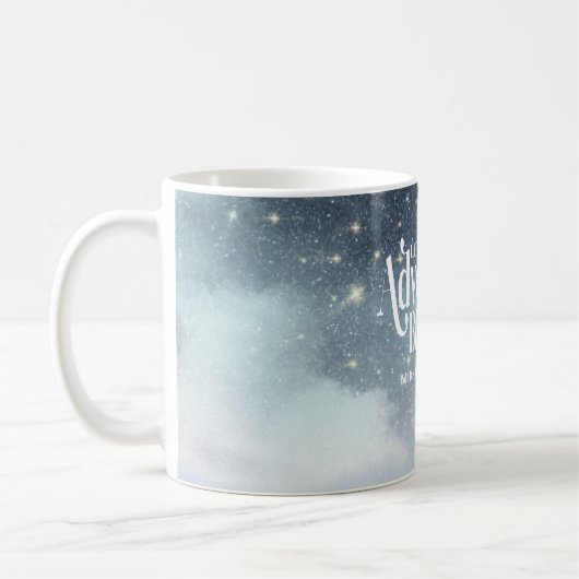 冒険を星空の星空の夜に始めよう コーヒーマグカップ (左)