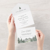 冒険を森の男の子の赤ちゃんシャワーを始める オールインワン招待状 (貼ってはがせる)