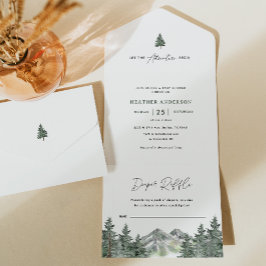 冒険を森の男の子の赤ちゃんシャワーを始める オールインワン招待状