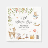 冒険を森の赤ちゃんシャワーから始める スタンダードカクテルナプキン (正面)