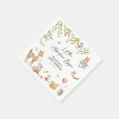 冒険を森の赤ちゃんシャワーから始める スタンダードカクテルナプキン (角)