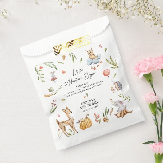 冒険を森の赤ちゃんシャワーから始める フェイバーバッグ (封をした状態)