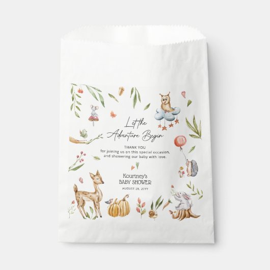 冒険を森の赤ちゃんシャワーから始める フェイバーバッグ (正面)
