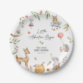 冒険を森の赤ちゃんシャワーから始める ペーパープレート (正面)