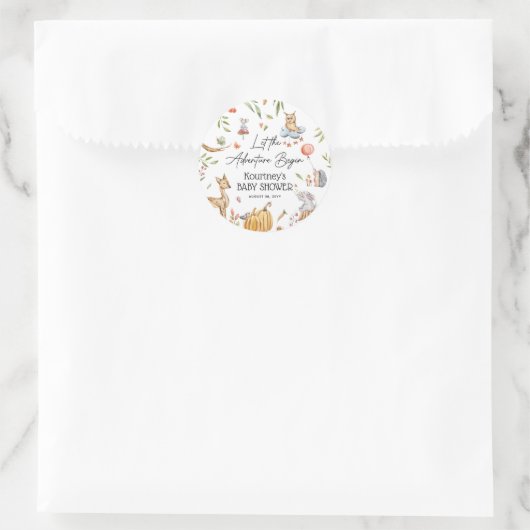 冒険を森の赤ちゃんシャワーから始める ラウンドシール (バッグ)