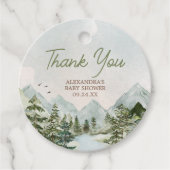 冒険を森の赤ん坊のシャワーで始めよう フェイバータグ (正面)