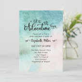 冒険を水の色のベビーシャワーを始める 招待状 (スタンド正面)