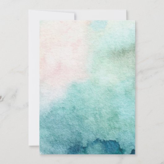 冒険を水の色のベビーシャワーを始める 招待状 (裏面)