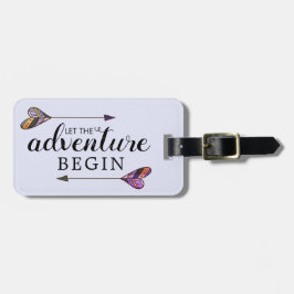冒険を開始する矢印ハート紫 ラゲッジタグ