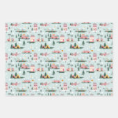 冒険を開始シックなピンクのレトロヴァントラベル ラッピングペーパーシート (正面)