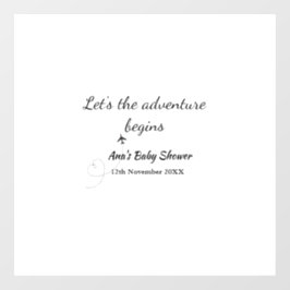 冒険を開始ベビースシャワーに名前を追加dat ウィンドウサイン