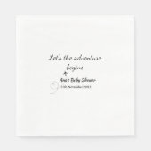 冒険を開始ベビースシャワーに名前を追加dat スタンダードランチョンナプキン (正面)