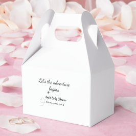 冒険を開始ベビースシャワーに名前を追加dat フェイバーボックス