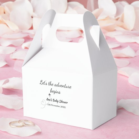 冒険を開始ベビースシャワーに名前を追加dat フェイバーボックス (ウェディング)