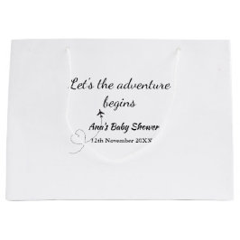 冒険を開始ベビースシャワーに名前を追加dat ラージペーパーバッグ