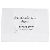 冒険を開始ベビースシャワーに名前を追加dat ラージペーパーバッグ (裏面)