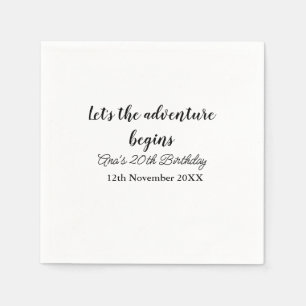 冒険を開始20th birthday add name d スタンダードカクテルナプキン