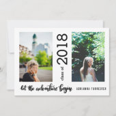 冒険を2枚の写真を撮り始める 招待状 (正面)