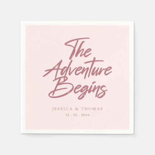 冒険エレガントがバラ金ゴールド結婚の スタンダードカクテルナプキン (正面)