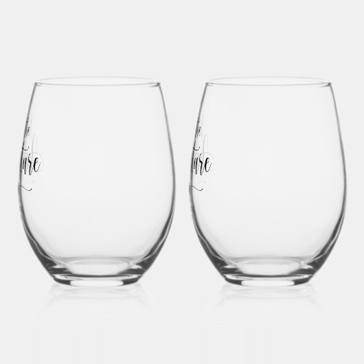 冒険パーソナライズされたを始めよ結婚う ステムなしワイングラス (左)