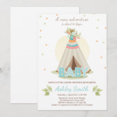 『冒険ベビーシャワーのお誘い』ボーイ·テピー·ボホ 招待状 (正面/裏面)