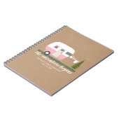 冒険レトロトレーラーキャンパーガールベビーシャワー ノートブック (左側)