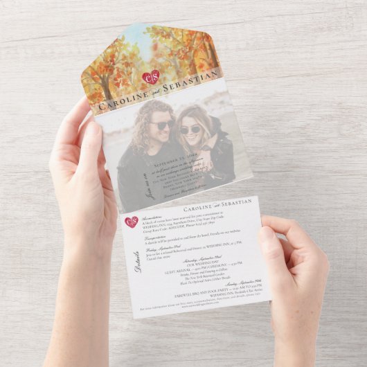 冒険ロッキー山の目的地の結婚式を開始 オールインワン招待状 (貼ってはがせる)