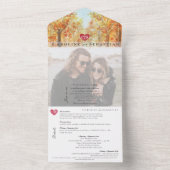 冒険ロッキー山の目的地の結婚式を開始 オールインワン招待状 (内側)