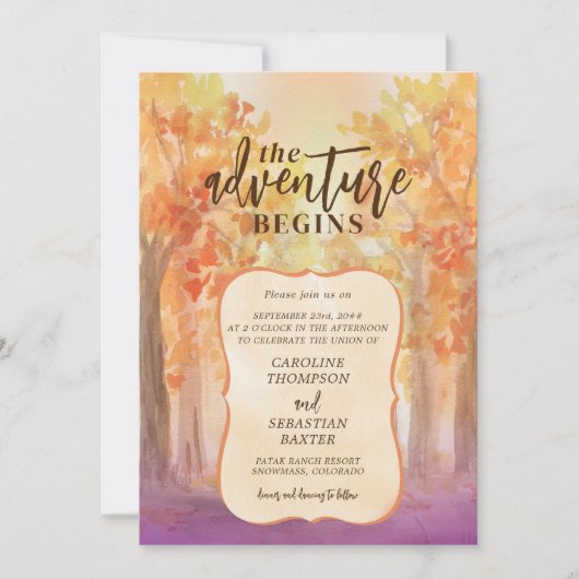 冒険ロッキー山の目的地の結婚式を開始 招待状 (正面)