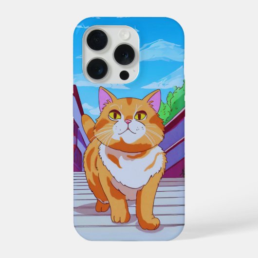 冒険中のかわいい猫 iPhoneケース (裏面)