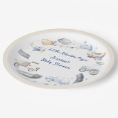 冒険交通少年の赤ちゃんシャワー ペーパープレート (アングル)