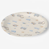 冒険交通少年の赤ちゃんシャワー ペーパープレート (アングル)